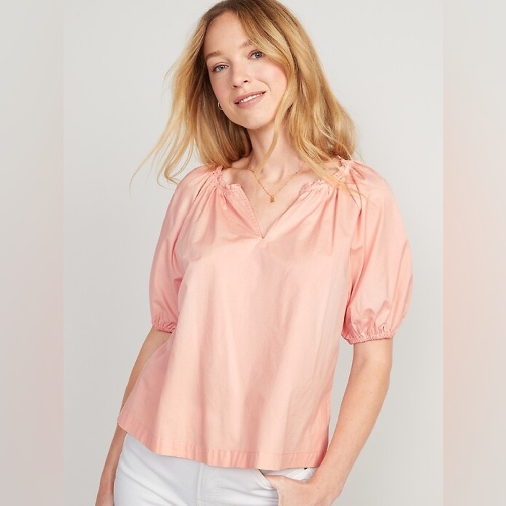 Old Navy Light Pink Puff Sleeve Blouse